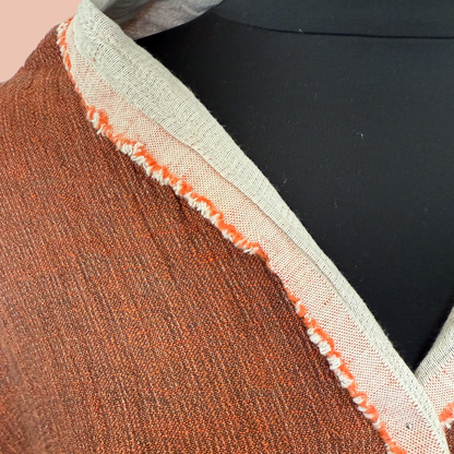 Sashiko-Textured Linen–Cotton Double Gauze