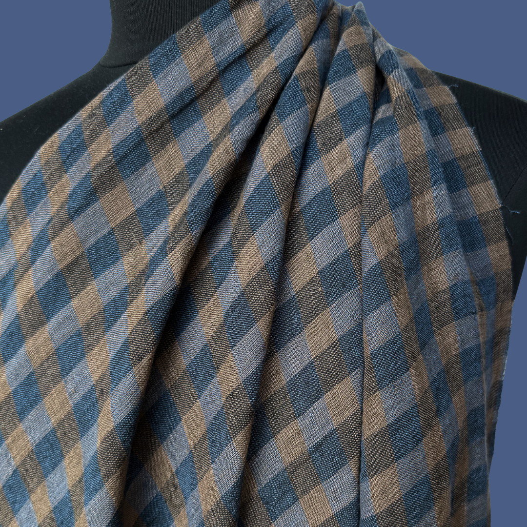 Two Toned Gingham Linen - Blackberry Jam
