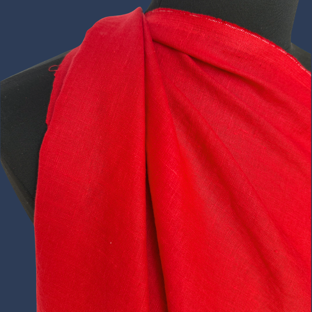 Cayenne Red Linen - Deadstock
