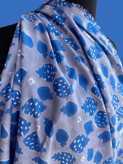 "Juicy" in Earl Grey - Exclusive Block Print on Organic Cotton