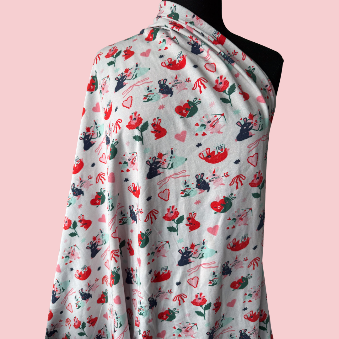 Bunnies in Love - Collab Print Run with So Lazo - Wide Cotton Jersey