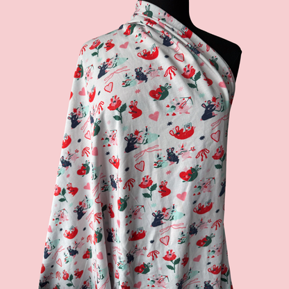 Bunnies in Love - Collab Print Run with So Lazo - Wide Cotton Jersey