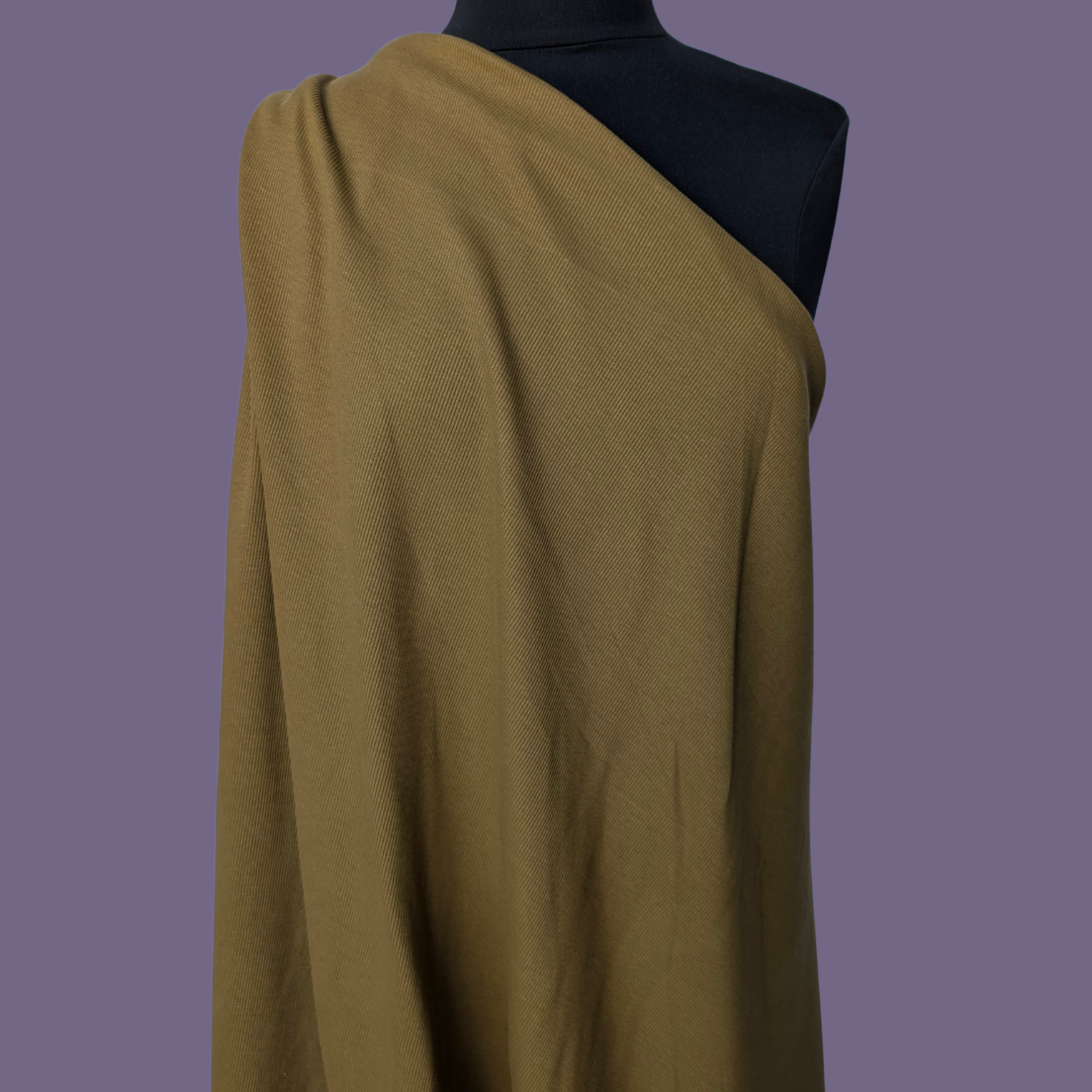 Heavy Cotton Spandex Rib Knit in Olive Khaki