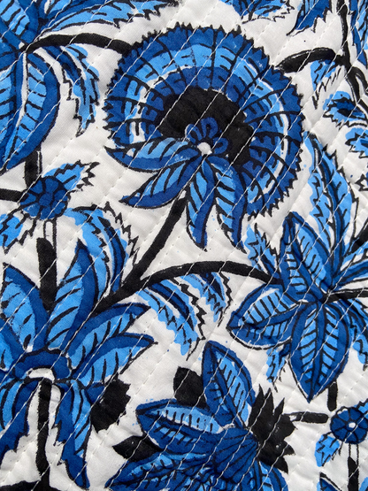 Quilted Indian Block Print in Blue Porcelain