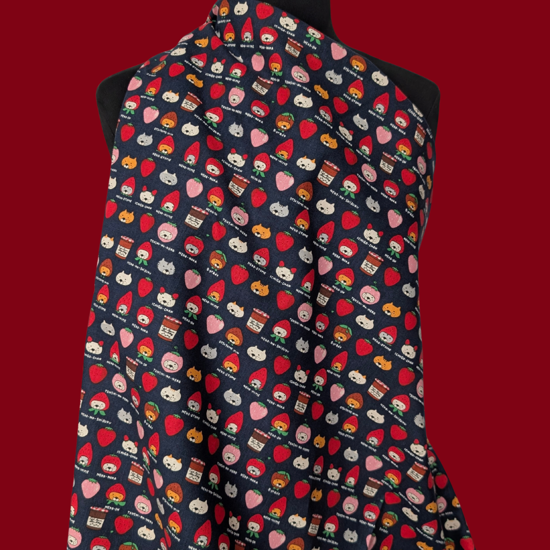 Jelly Pets on Navy Cotton Canvas