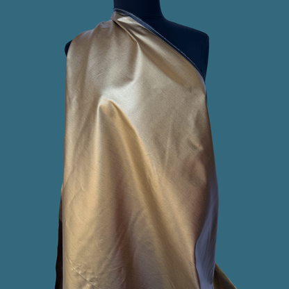 Bronze Metallic Stretch Cotton Denim - Deadstock