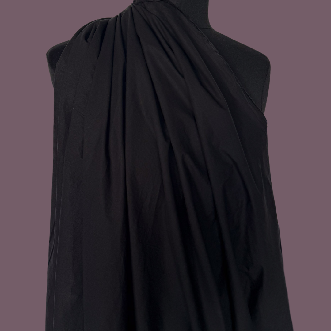 Sandwashed Cotton Poplin - True Black