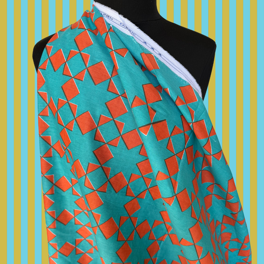 Patchwork Star in Sunbaked by Kristy Kay - Linen Cotton