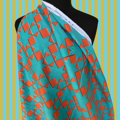 Patchwork Star in Sunbaked by Kristy Kay - Linen Cotton