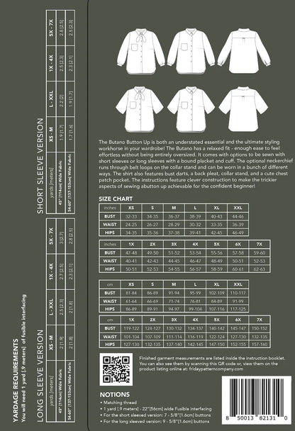 Butano Button Up (XS-7X) by Friday Pattern Co.