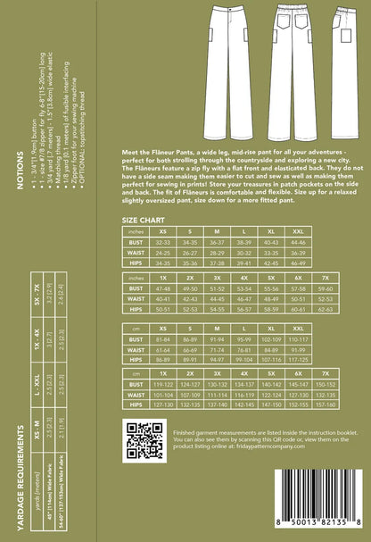 Flaneur Pants (XS-7X) by Friday Pattern Co.