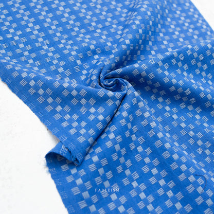 Basketweave in Bright Blue - Fine & Dandy