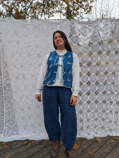 Warm Winter - Indigo Bunnies - Sold in pre-cuts*