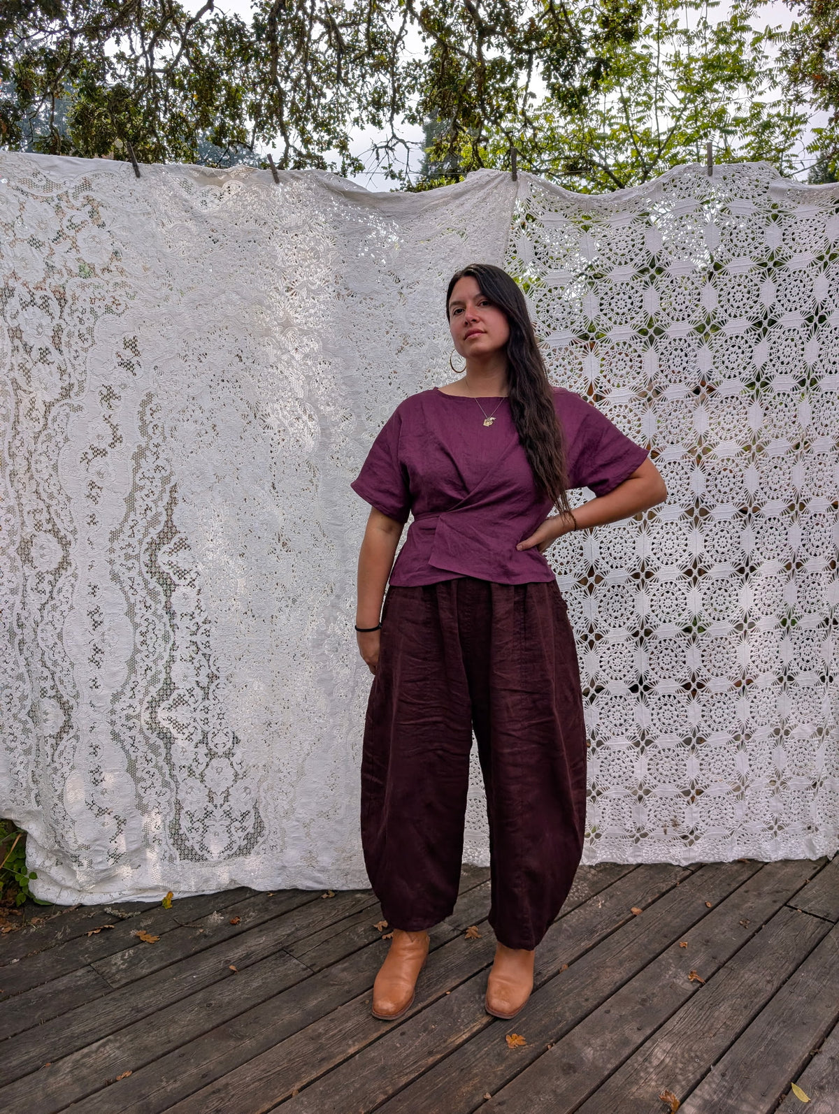 Midweight Stonewashed Linen - Plum