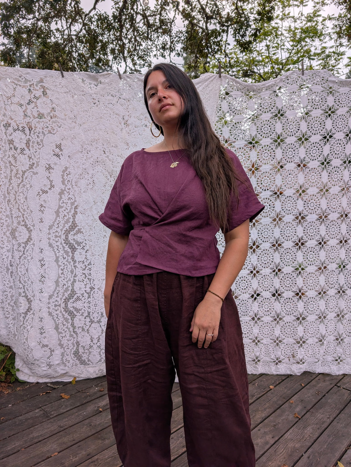 Midweight Stonewashed Linen - Plum