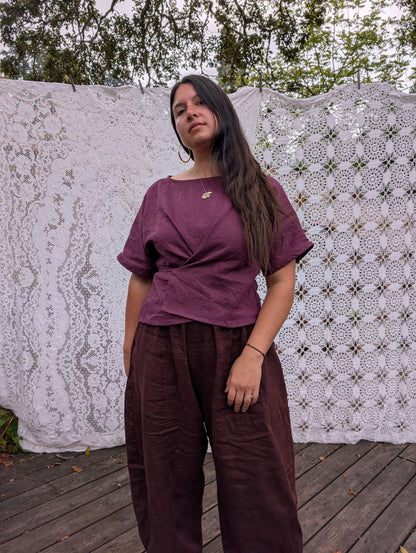 Midweight Stonewashed Linen - Plum