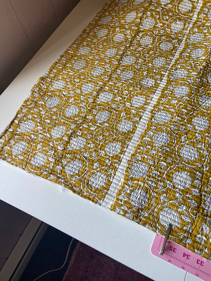 Quilted Indian Block Print in Ochre