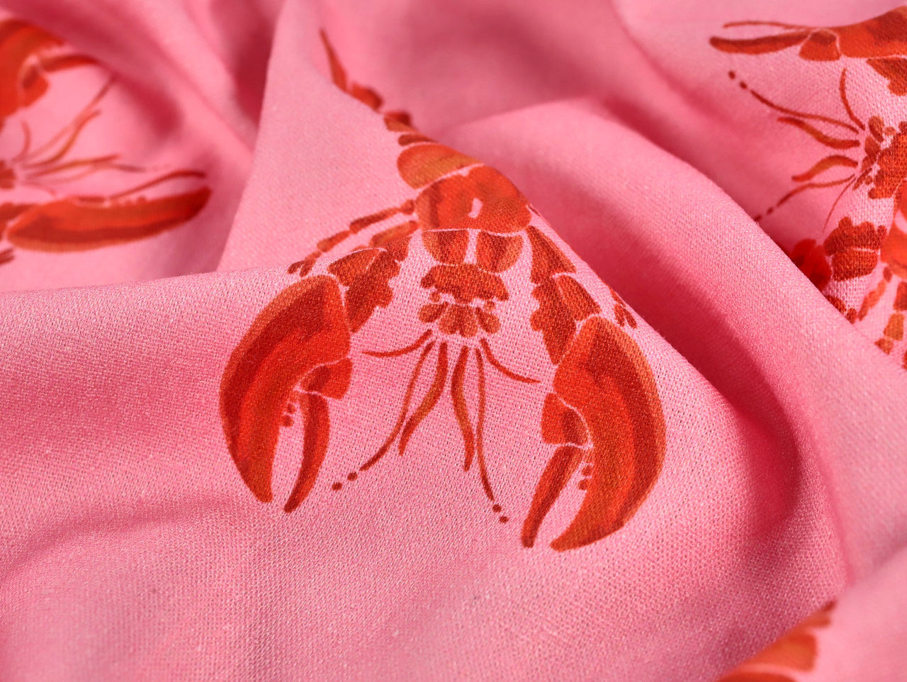 Pink Lobster - Rayon Linen