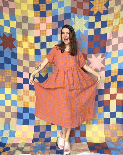 Luminous Linen - Gingham - Carrot Cake