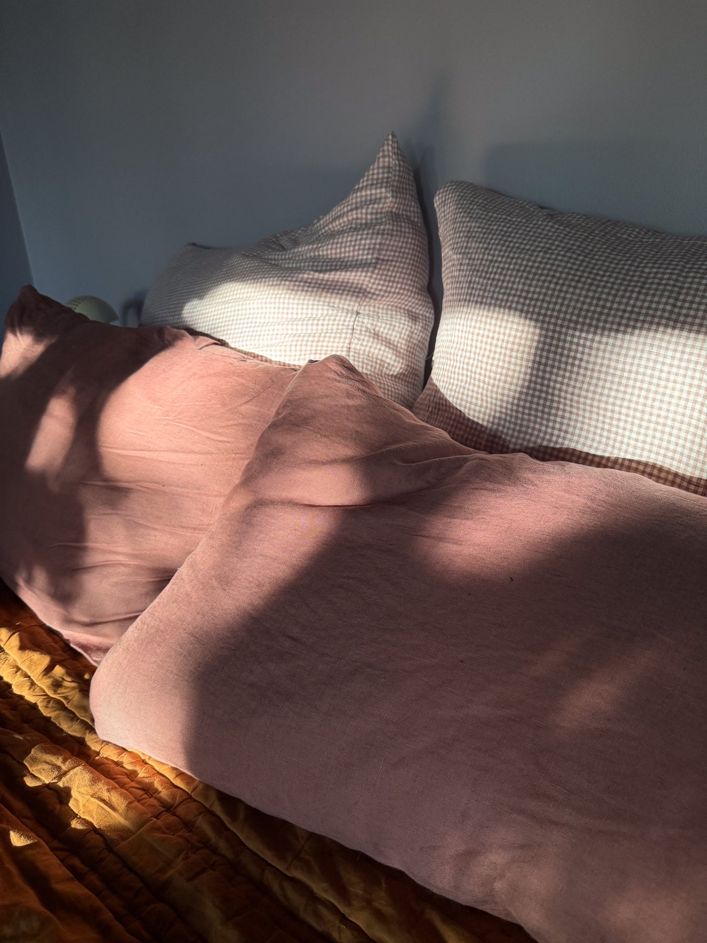 Low Stock - Linen Mini Gingham - Brown Sugar