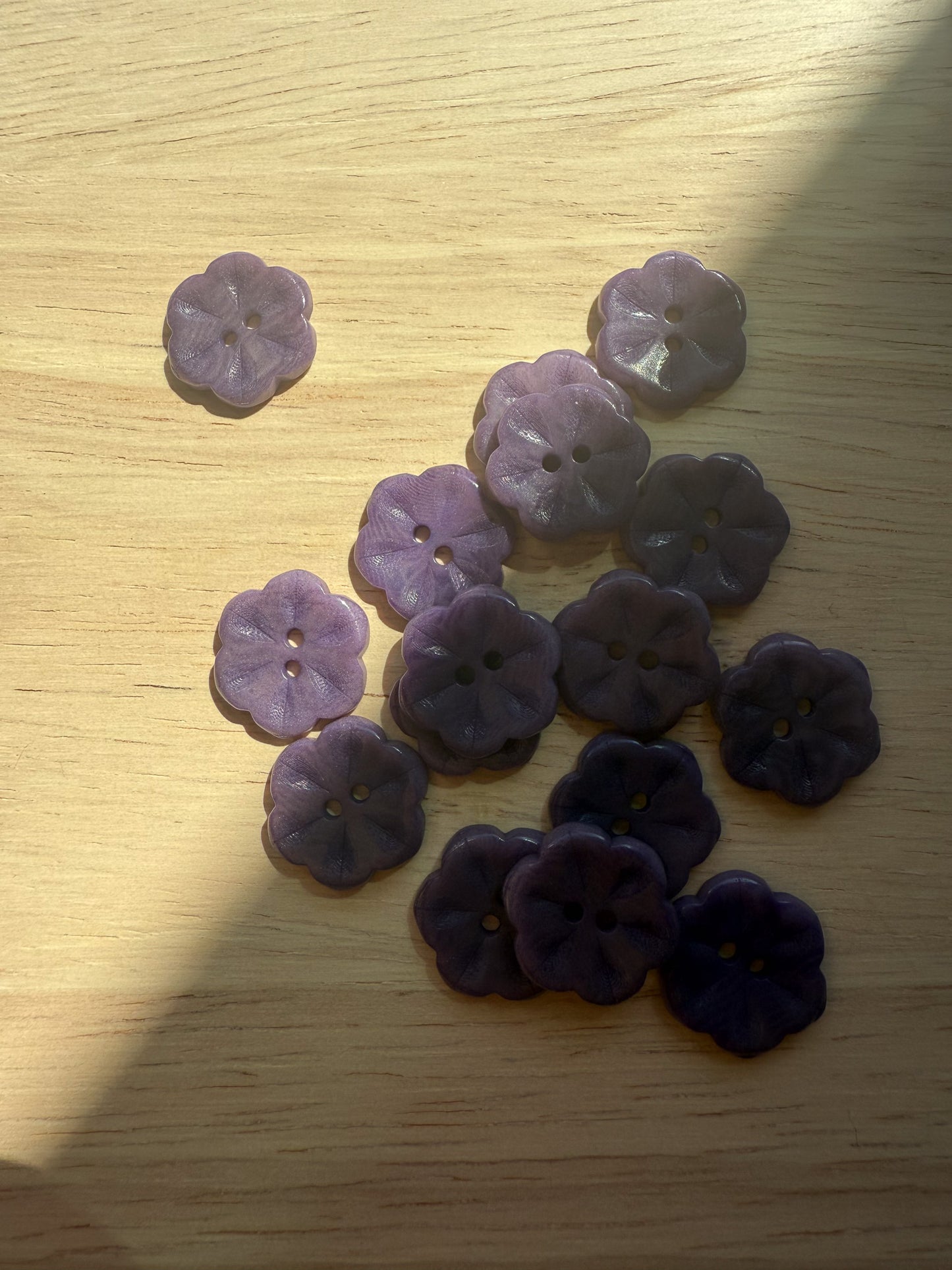 Flower Corozo Shirting Buttons - 0.6" (sold by the button)