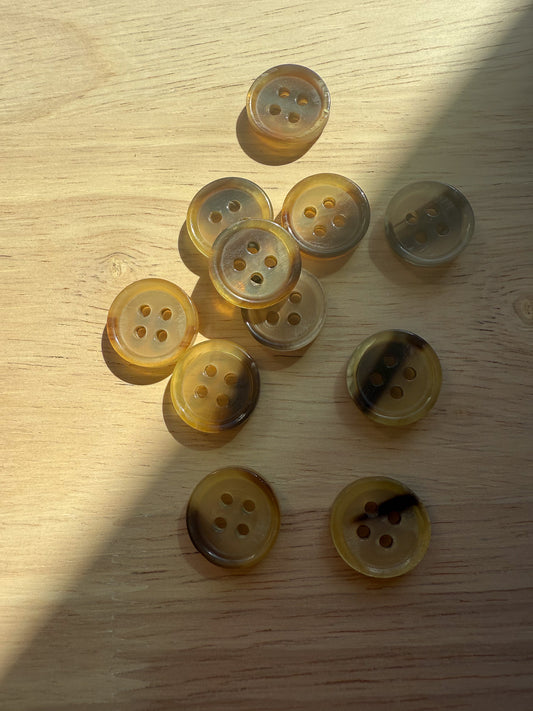 Blonde Shirting Buttons - 0.6" (sold by the button)