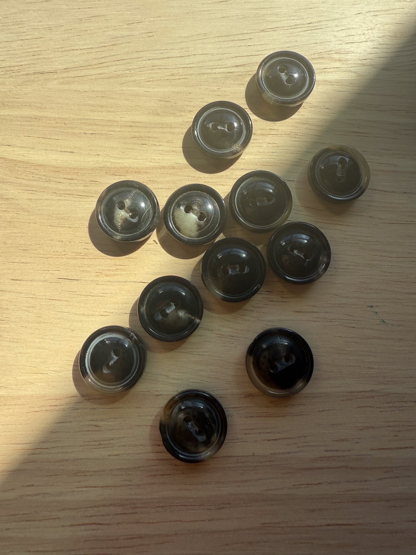 Smoky Shirting Buttons - 0.6" (sold by the button)