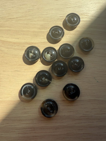 Smoky Shirting Buttons - 0.6" (sold by the button)