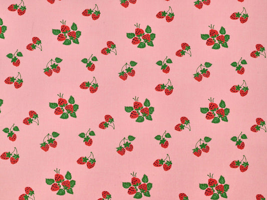 Pink Strawberry Fayre - Rayon Linen