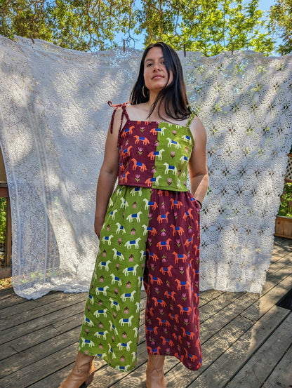 Year of the Horse in Brick by En Marte - Linen Cotton