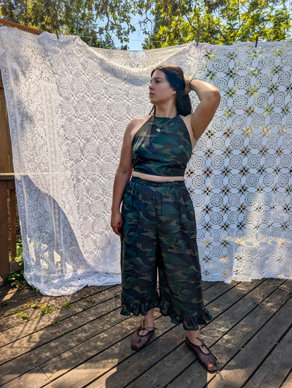 Crisp Cotton Poplin in Camo - Deadstock
