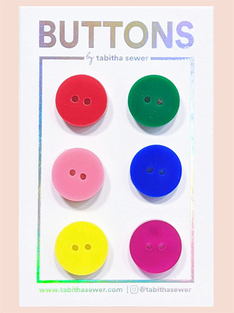 Rainbow Set Classic Circle Buttons (0.59 inch)