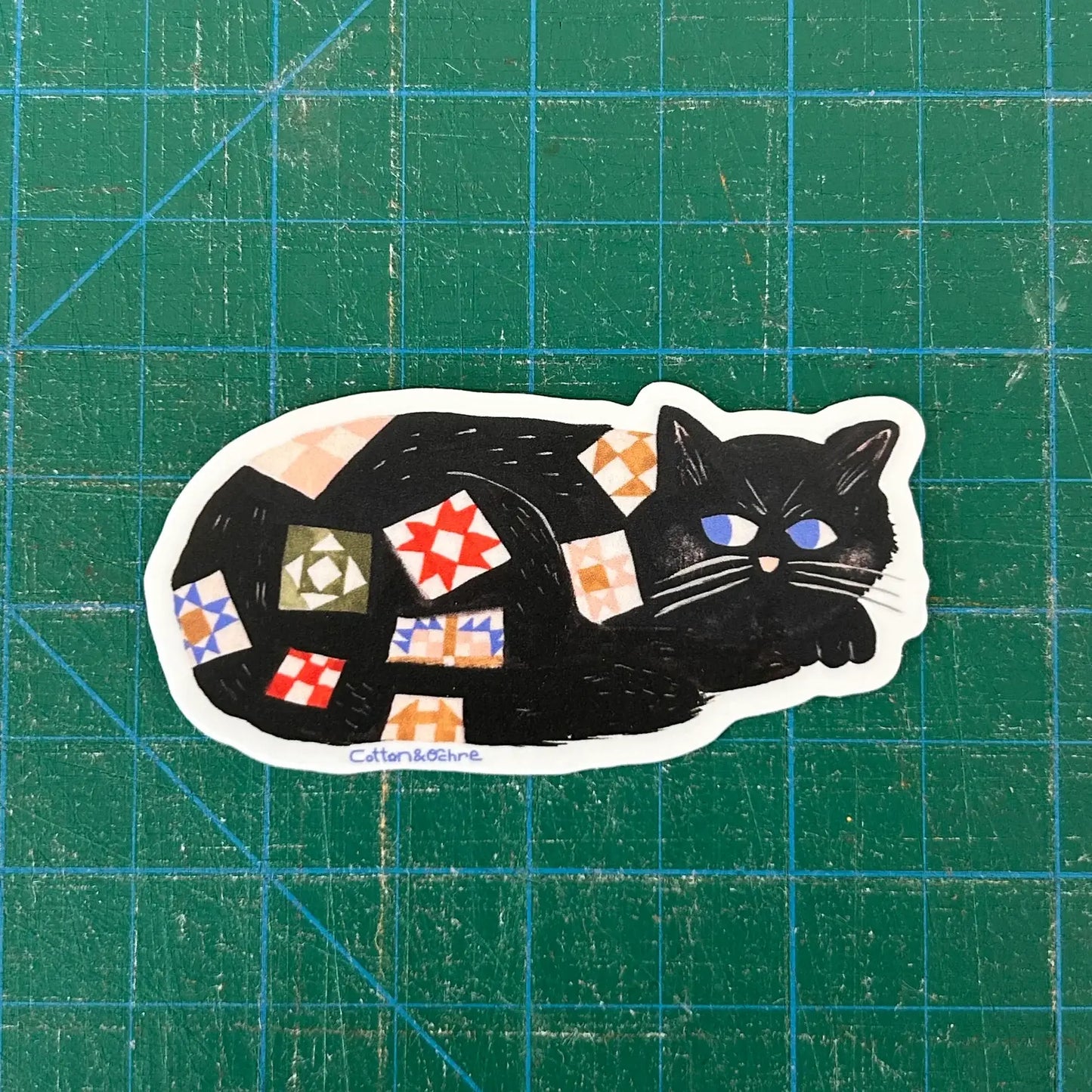 Quilty Cat Sticker