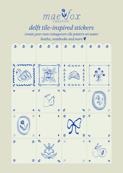Delft Tile Sticker Sheet
