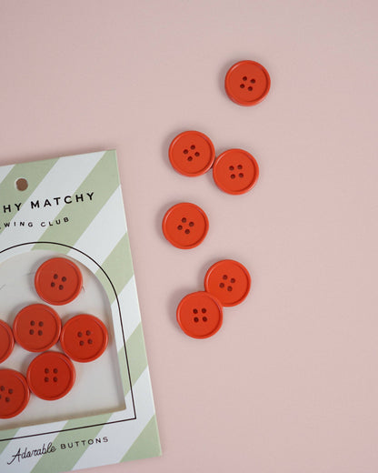Tomato Retro Buttons: Set of 6