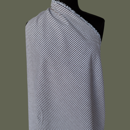 Cotton Seersucker Stripe in Brown - Deadstock
