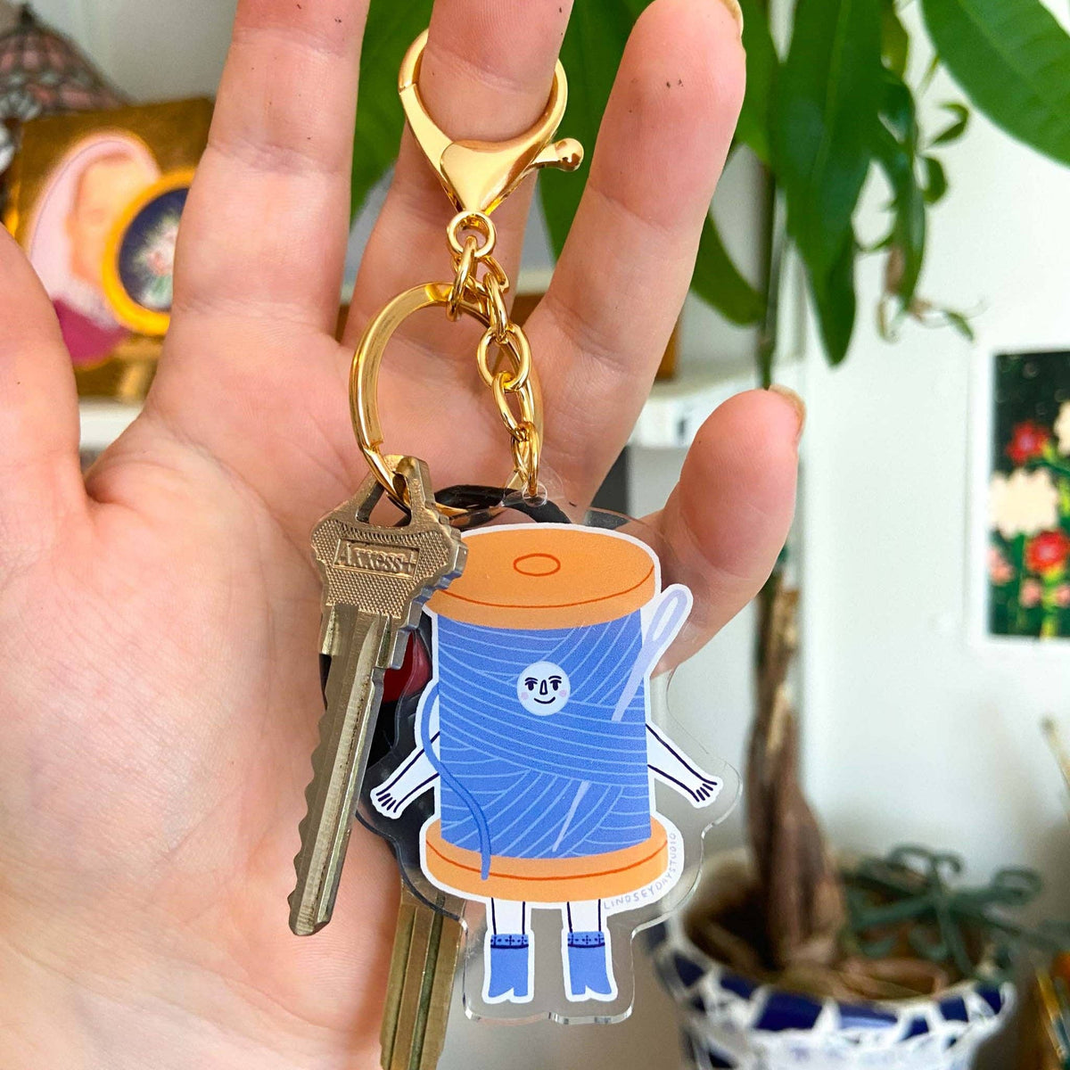 Embroidery Friend Keychain Bag Charm