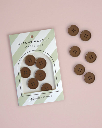 Cocoa Retro Buttons: Set of 6