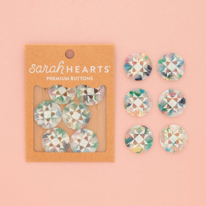 Large 1" Confetti Quilt Star Buttons