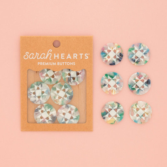 Large 1" Confetti Quilt Star Buttons
