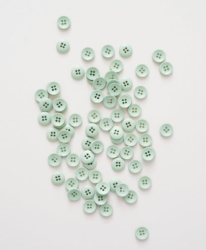 Sage Mini Retro Buttons: Set of 8