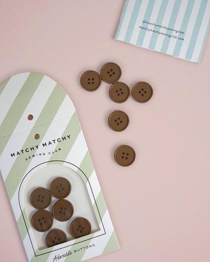 Cocoa Retro Buttons: Set of 6