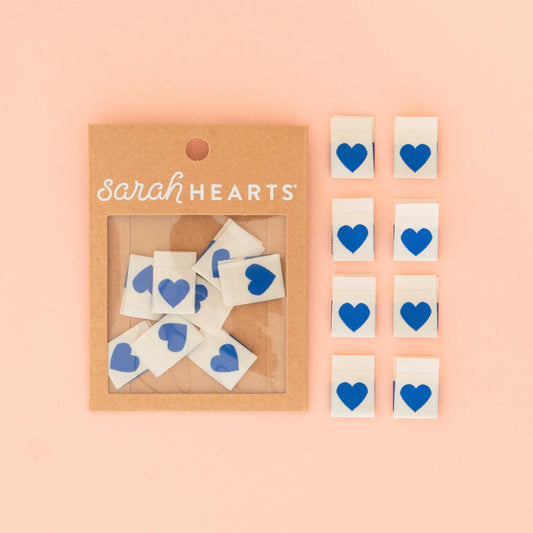 Blue Heart Woven Labels