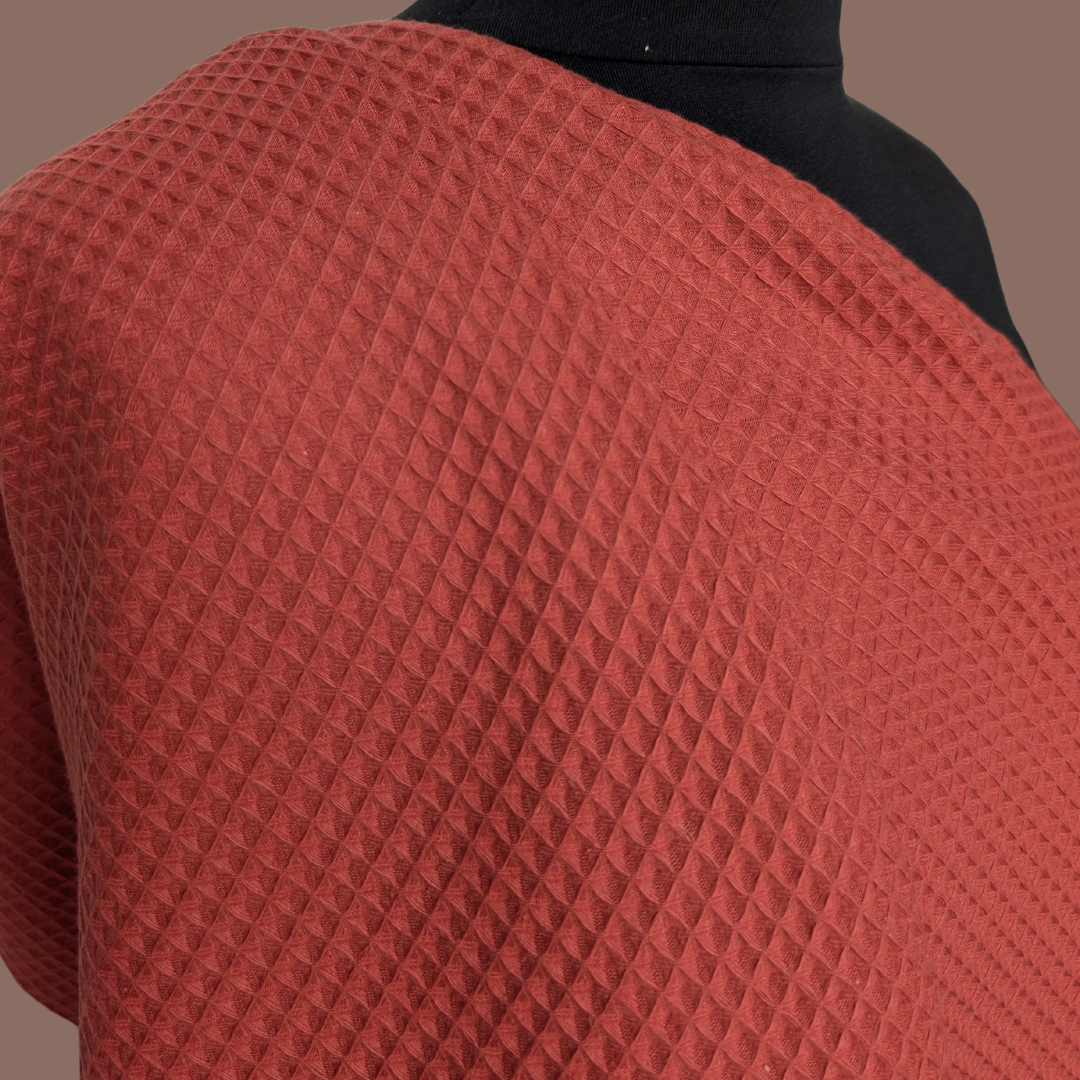 Japanese Cotton Waffle in Rust