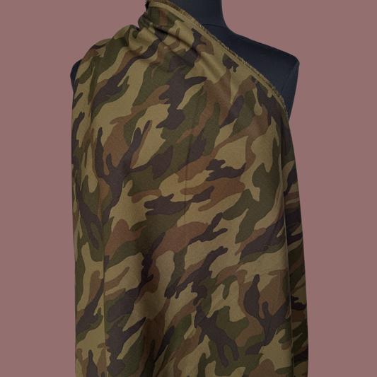 Camo in Deep Green - Japanese Cotton Ripstop