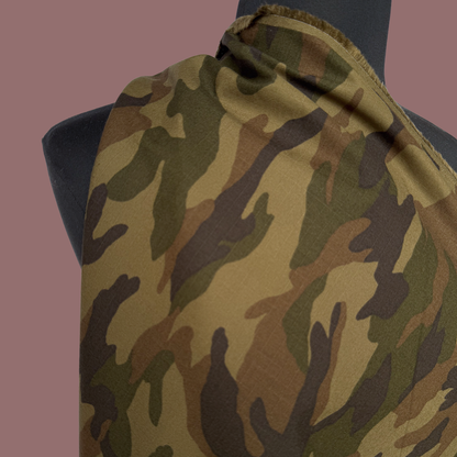 Camo in Deep Green - Japanese Cotton Ripstop