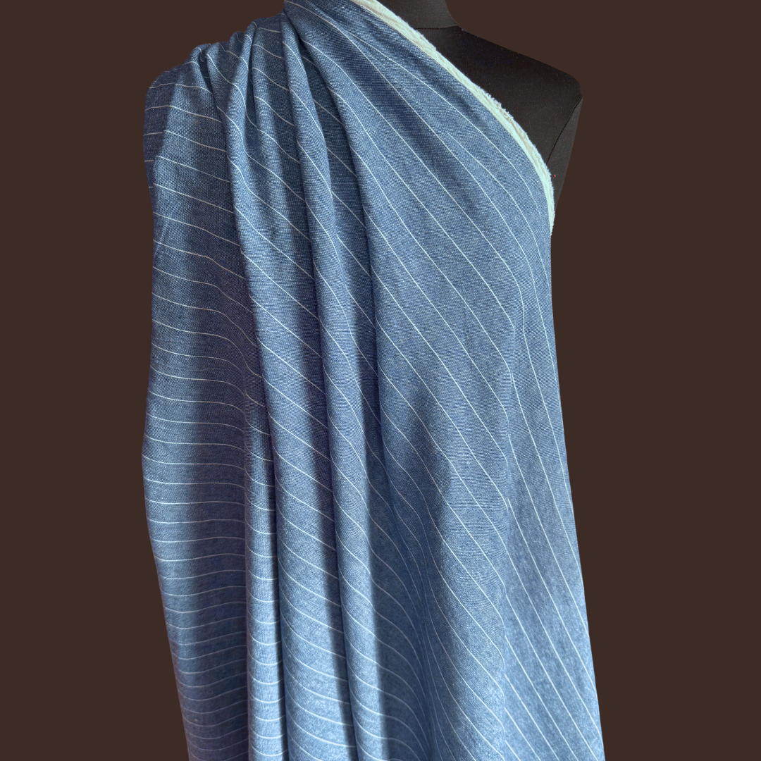 Coffeehouse Linen Cotton Twill - Denim Stripe