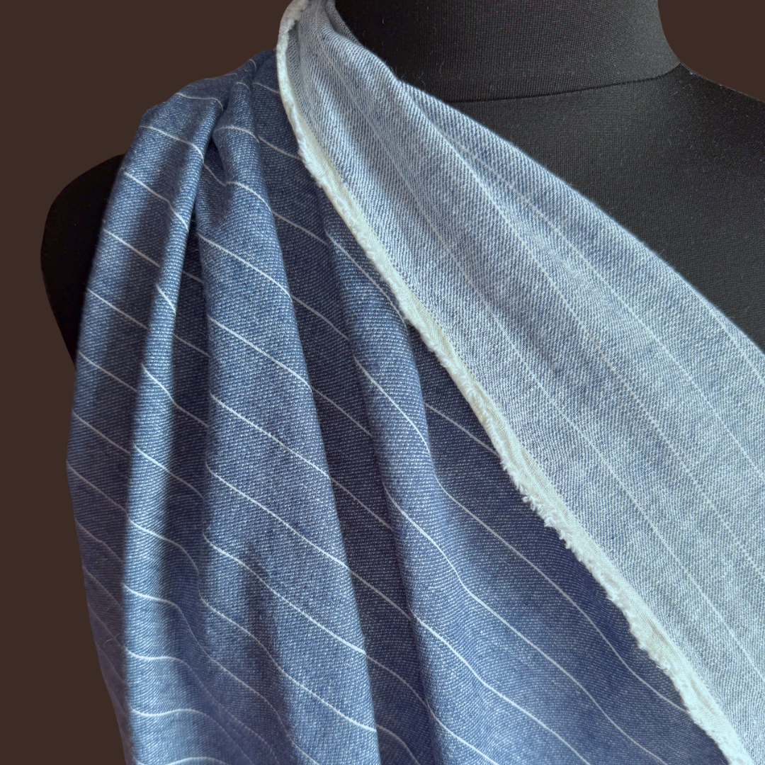 Coffeehouse Linen Cotton Twill - Denim Stripe