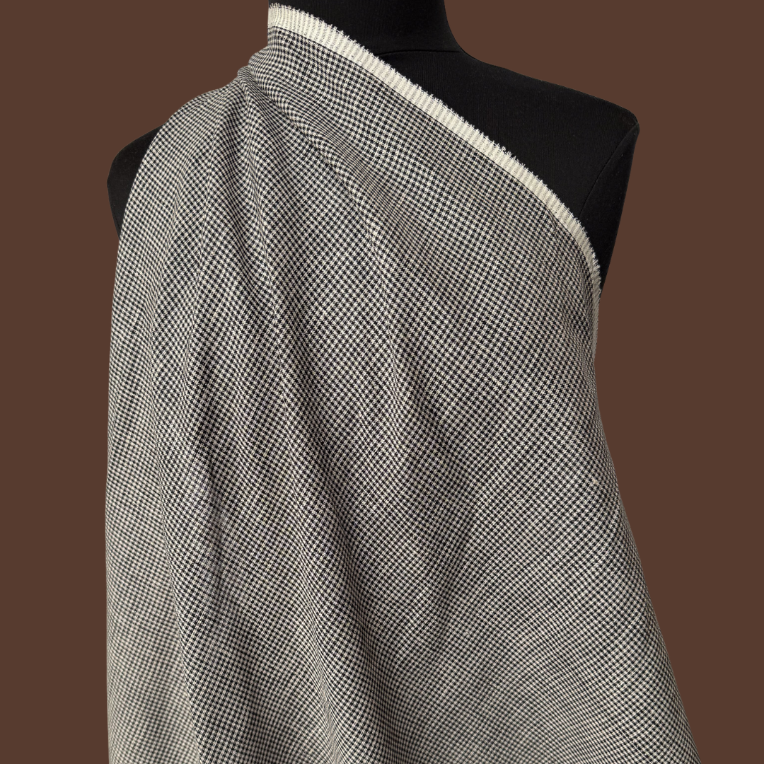 Micro Gingham Linen - Black