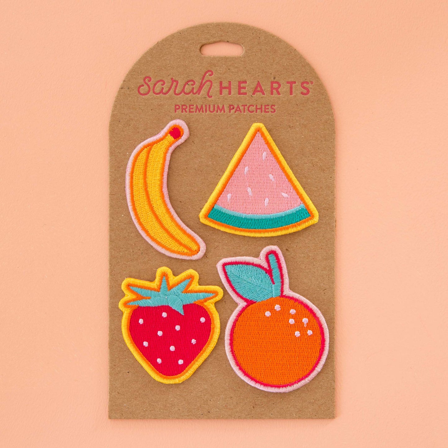 Summer Fruit Embroidered Patches - 4 Pack